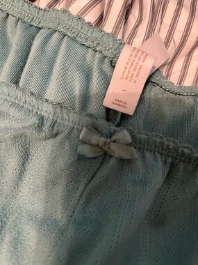 Auden Women's Light Blue Eyelet Pajama Shorts with Bow Accent